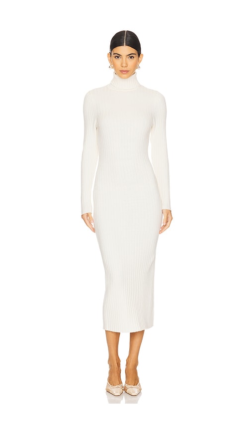 Kylie Rib Dress in Cream. - size XS (also in L, M, S)