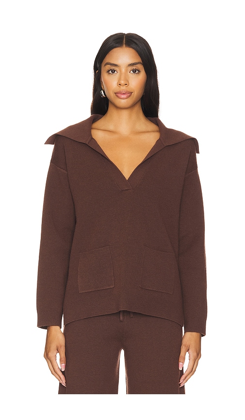 Emily Luxe Oversized Sailor Pullover in Brown. - size XL (also in L)