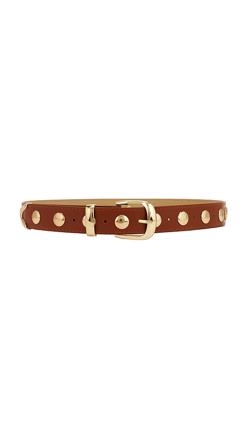 Faux Leather Belt in Brown.