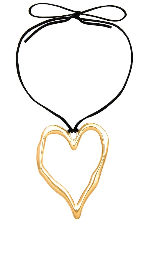 Love Pendant Necklace in Metallic Gold.