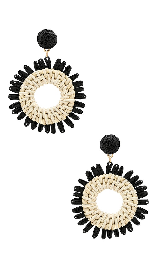 Circle Drop Earring in Black.