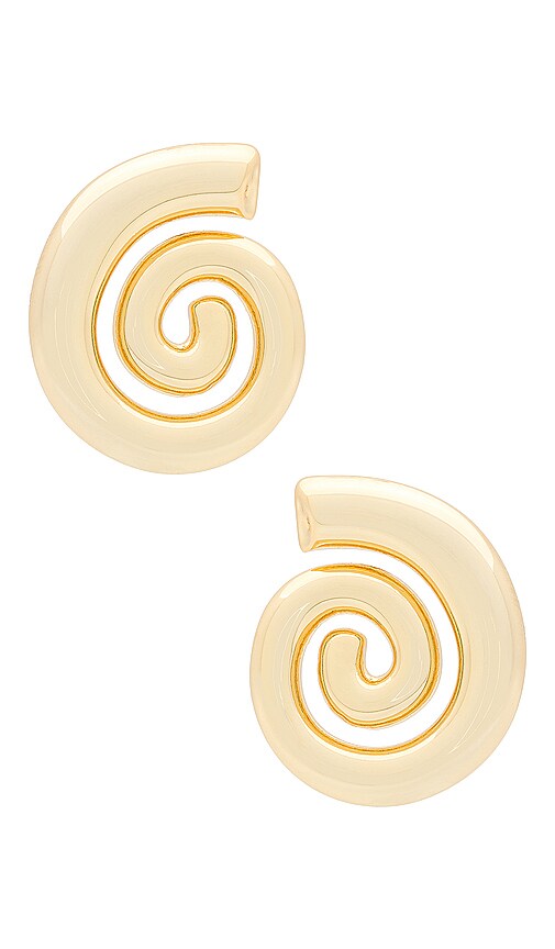 Spiral Earrings in Metallic Gold.