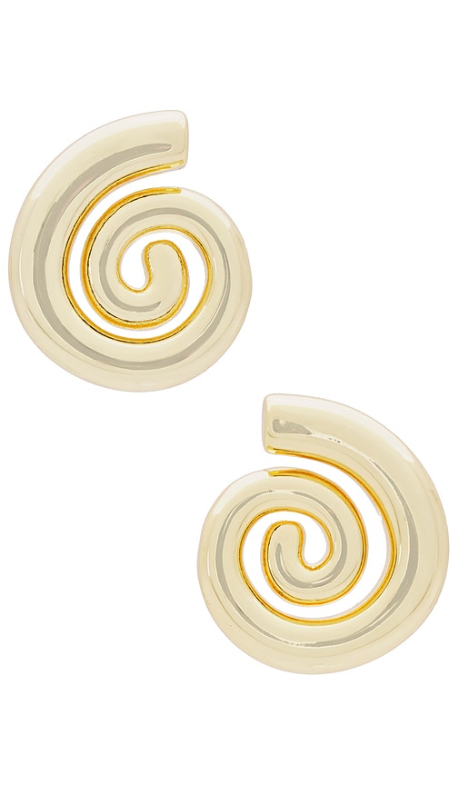 Shell Earrings in Metallic Gold.