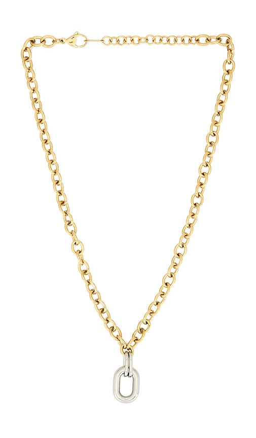 Palmer Pendant Chain Necklace in Metallic Gold.
