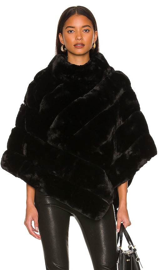 Faux Fur Wrap in Black.