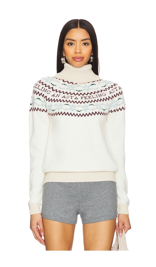 Jemima Intarsia Sweater in Cream. - size S (also in M, XS)