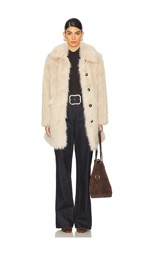 Pamela Mid Length Coat in Tan. - size XS (also in L, M, S, XL)