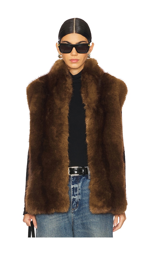 Laila Mink Vest in Brown. - size XS (also in L, S)