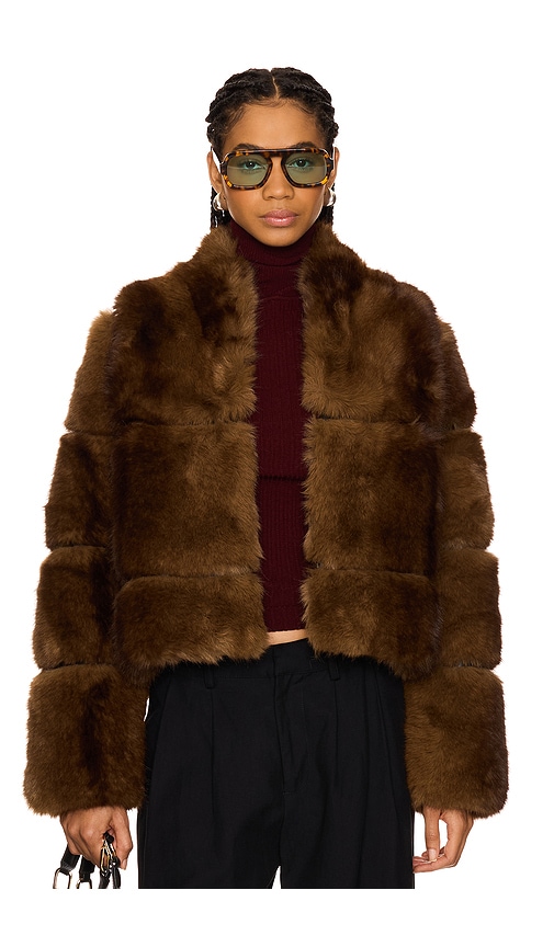 Sai Mink Short Coat in Brown. - size XL (also in L, M)