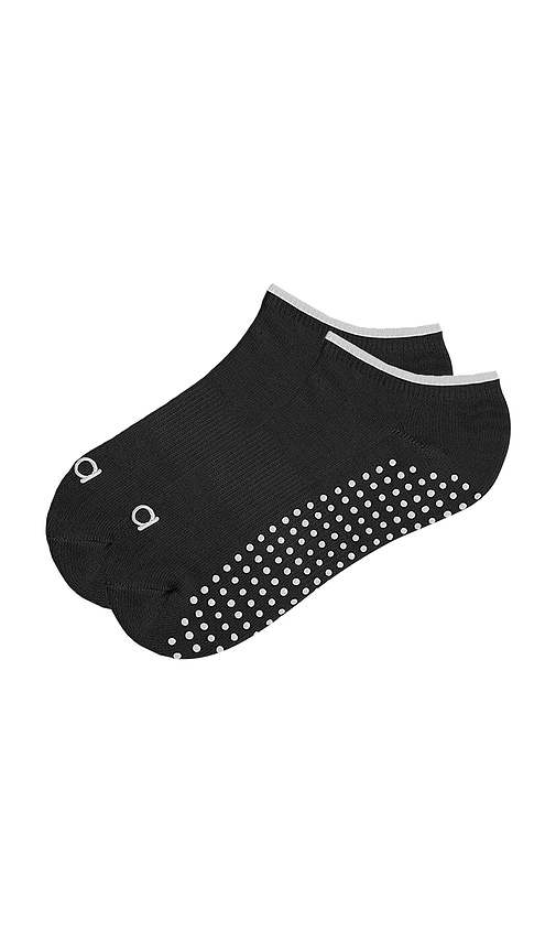 The Pilates Low Sock Charcoal in Large.