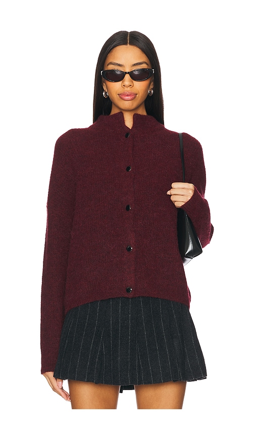 Alpha Short Cardigan in Burgundy. - size XS (also in S, XL)