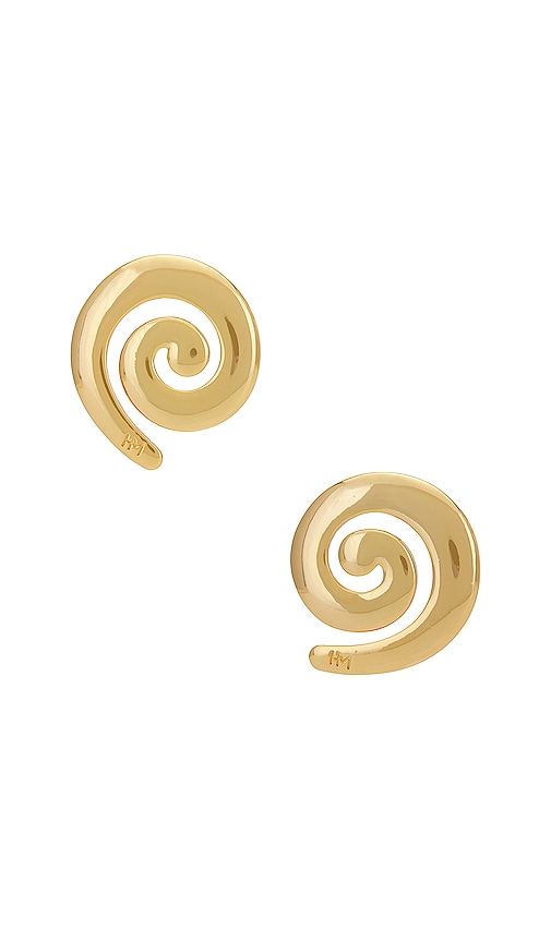 Heaven Mayhem Spiral Earrings In Metallic Gold