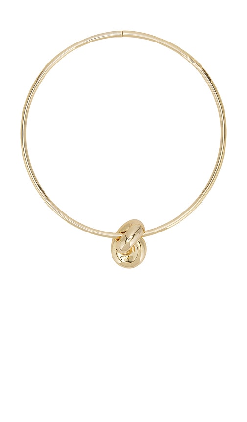 Thin Knot Choker in Metallic Gold.
