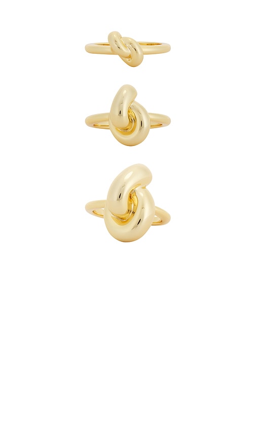 Knot Ring Set in Metallic Gold. - size 8 (also in 5, 6, 7)