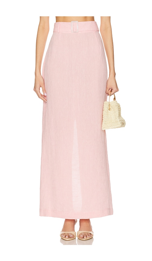 Belted Maxi Pencil Skirt in Blush. - size 8 (also in 0, 2, 4, 6)