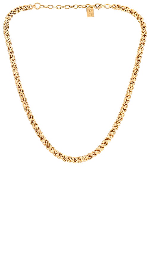 x REVOLVE Adriana Necklace in Metallic Gold.