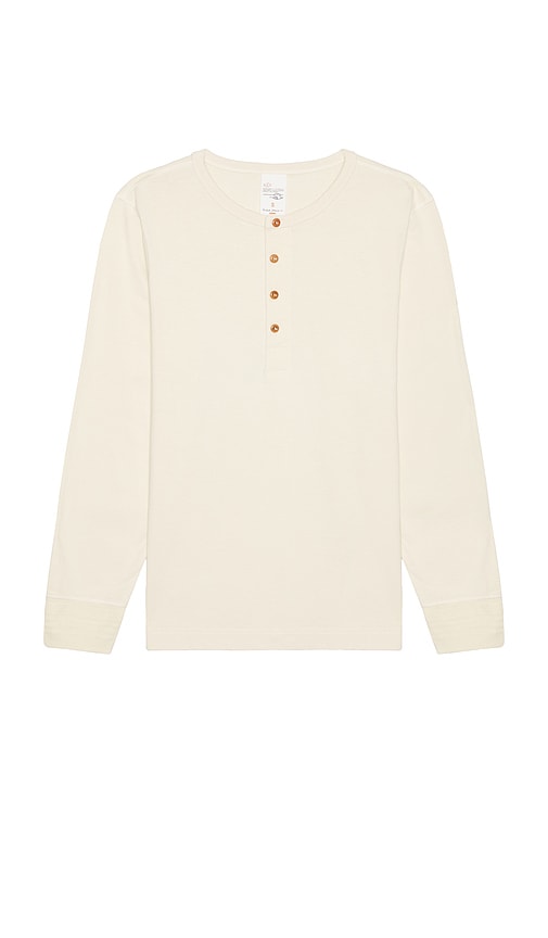 Long Sleeve Henley in White. - size XL (also in L, S)