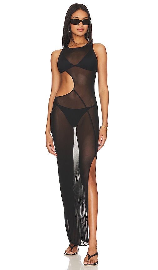 Riot Swim Midi-kleid Alaia In Black