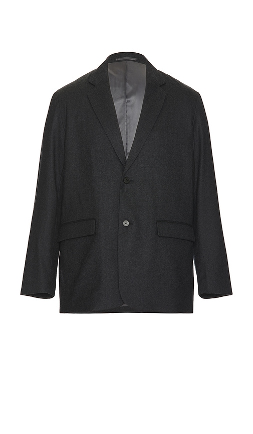 Wool Saxony Tailored Jacket in Grey. - size XL/1X (also in L, M, S)
