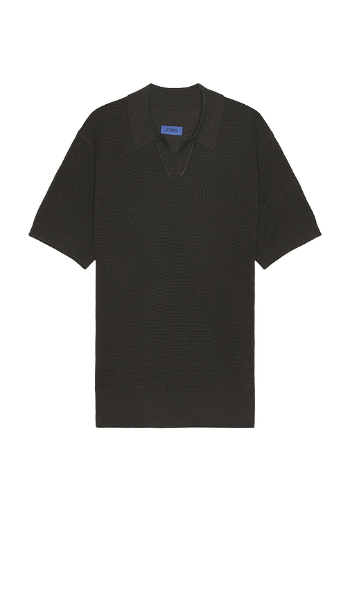 Alex Merino Wool Open Placket Polo in Green. - size S (also in L, XL/1X)