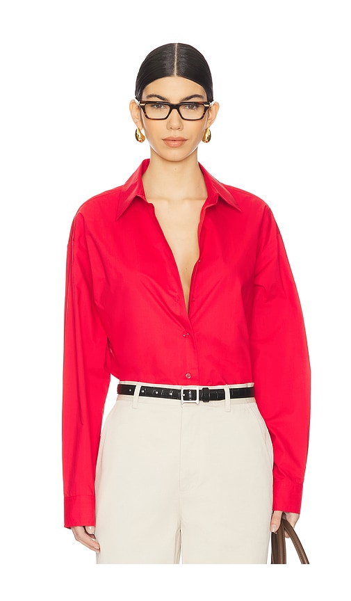 Alda Shirt in Red. - size S (also in L, M, XS)